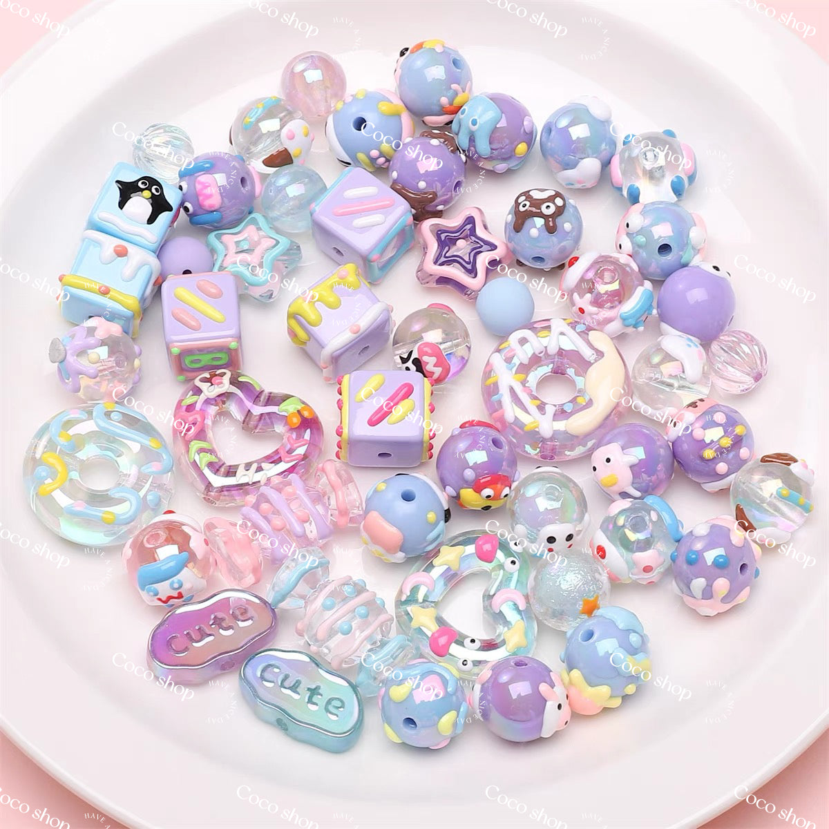 Acrylic Beads Lucky Bags - Open in Live - for Beaded Pen Chain DIY