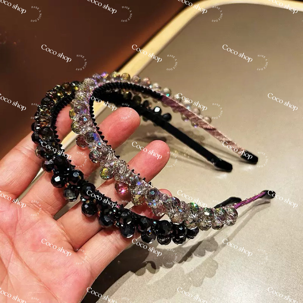 Luxury HeadBand Crystal Glass Beads Handmade Hair Clip