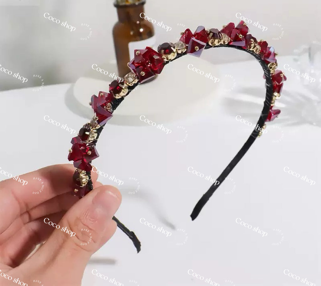 Luxury HeadBand Crystal Glass Beads Handmade Hair Clip