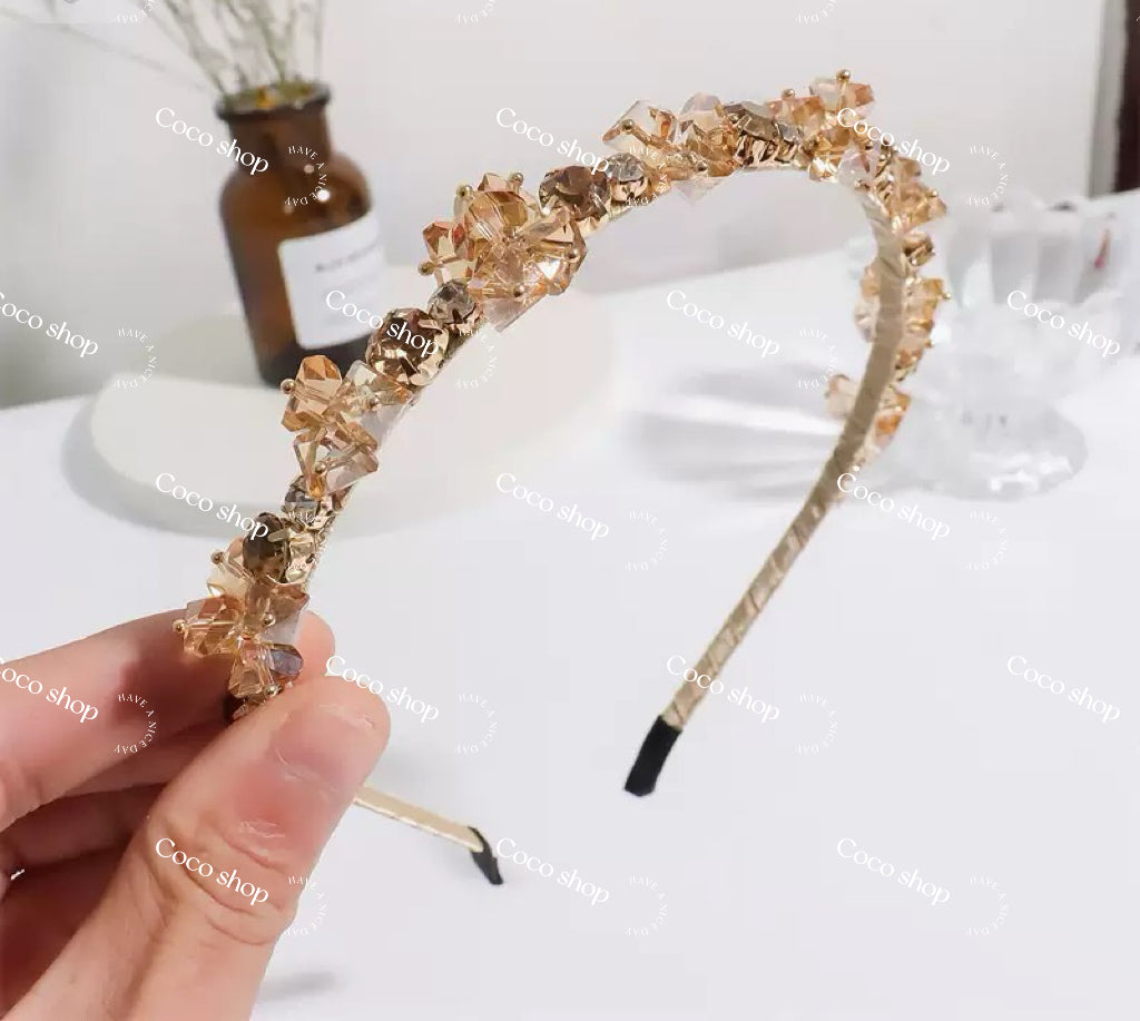 Luxury HeadBand Crystal Glass Beads Handmade Hair Clip