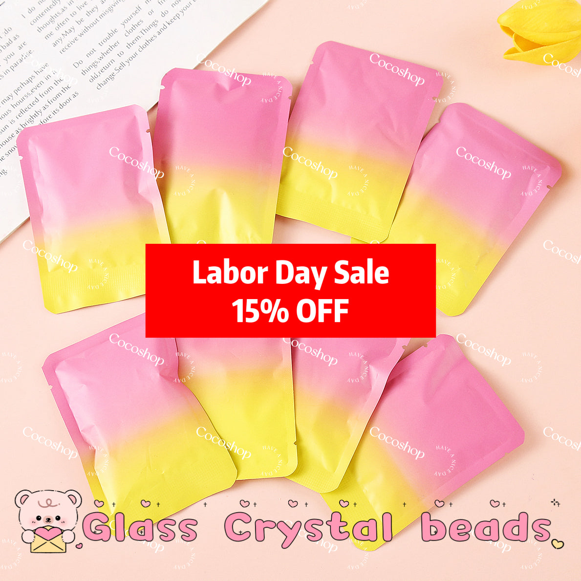 Bling Glass Crystal Beads Lucky Bags -- Open in Live