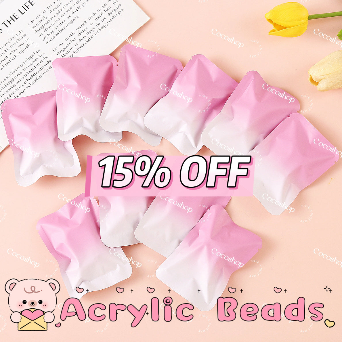 Acrylic Beads Lucky Bags - Open in Live - for Beaded Pen Chain DIY
