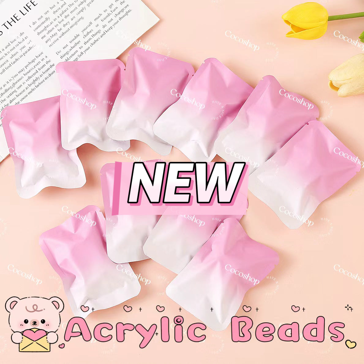 Acrylic Beads Lucky Bags - Open in Live - for Beaded Pen Chain DIY