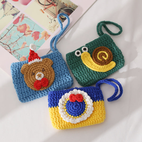 Knitted Coaster Bag Bracelet Keychain Pet Collar Hair Clips Hair Tie